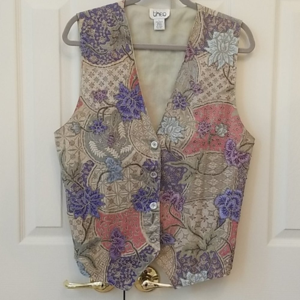 Multi-Colored Button Down Vest - image 1